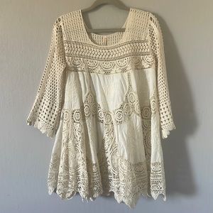 Boho Crochet Tunic/ beach cover-up